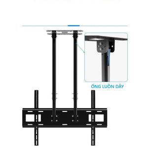 Giá Treo Tivi Ngược Trần 2 Trục (65 – 100 Inch) – Hệ Cột Kép Siêu Tải 80KG, Hạ Trần 1,6M