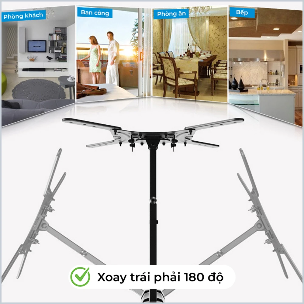 Giá treo tivi xoay NB-P4 32–55 inch | Xoay 180°, thép SPCC dày, chắc chắn - Ảnh 9