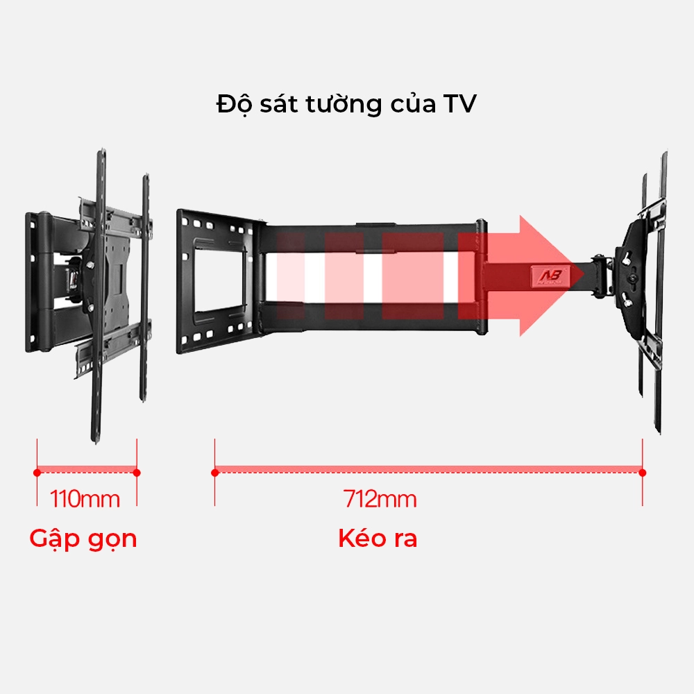 Giá Treo Tivi Xoay NB SP2 (40 - 80 Inch) - Thép Siêu Dày, Tầm Vươn 712 mm - Ảnh 4