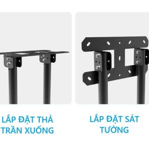 Giá Treo Tivi Ngược Trần 2 Trục (65 – 100 Inch) – Hệ Cột Kép Siêu Tải 80KG, Hạ Trần 1,6M