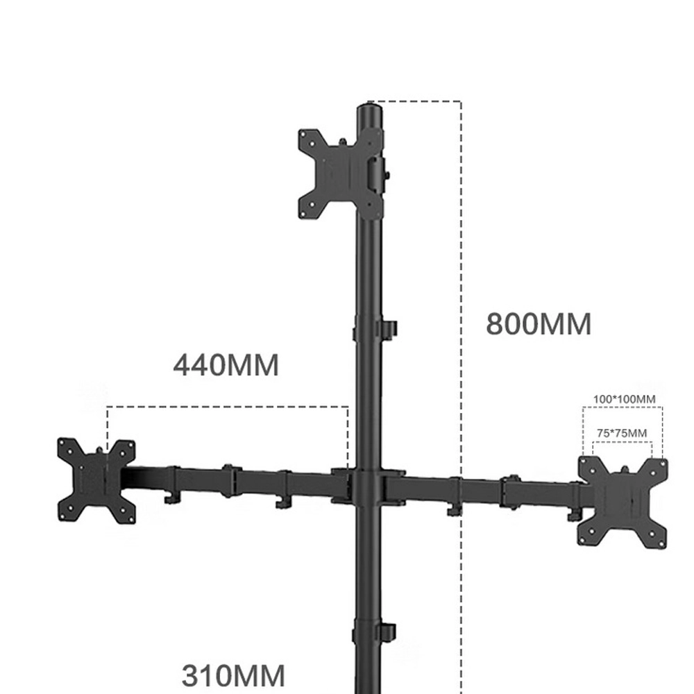 Giá Treo 3 Màn Hình Máy Tính Để Bàn M043 (17-27 inch) - Ảnh 8