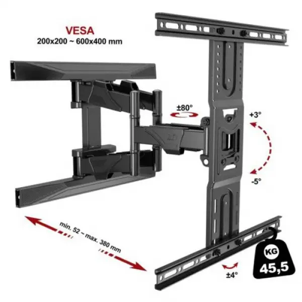 Giá treo tivi xoay 2 tay North Bayou NB-P6 cho tivi 45-75 inch thép dày