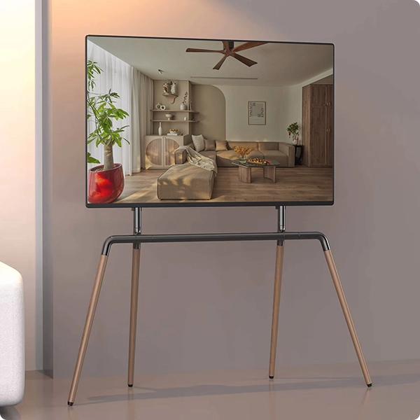 Kệ treo tivi di động 4 chân YS200 cho tivi 40-75 inch, gỗ sồi kết hợp thép