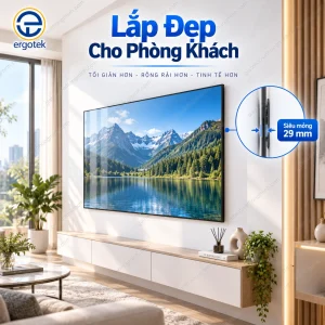 Giá Treo Tivi Sát Tường Siêu Mỏng ErgoTek E93 40–75 Inch