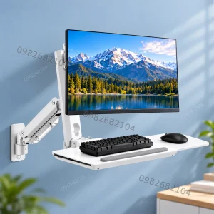Giá treo màn hình gắn tường Ergotek E666 17 – 35 inch, kèm khay bàn phím